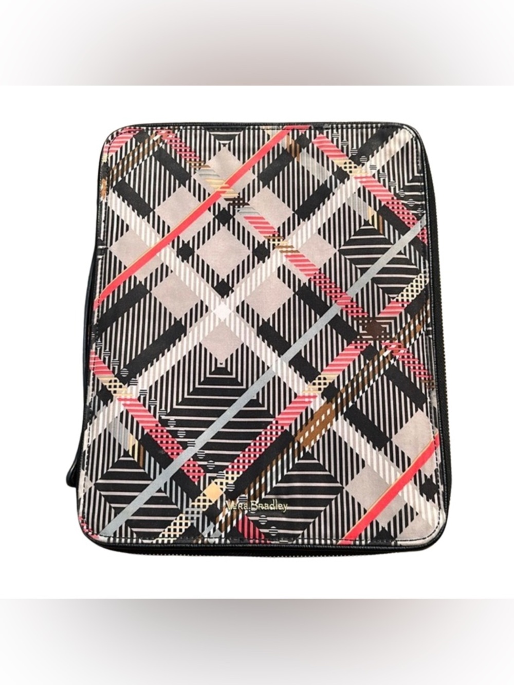Vera Bradley Sophia Black White Pink Plaid Tablet Tamer Case | NWT | Retired